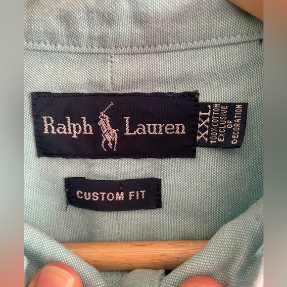 Ralph Lauren Custom Fit Band Collar Shirt XXL Y2K Vintage - Picture 6 of 11